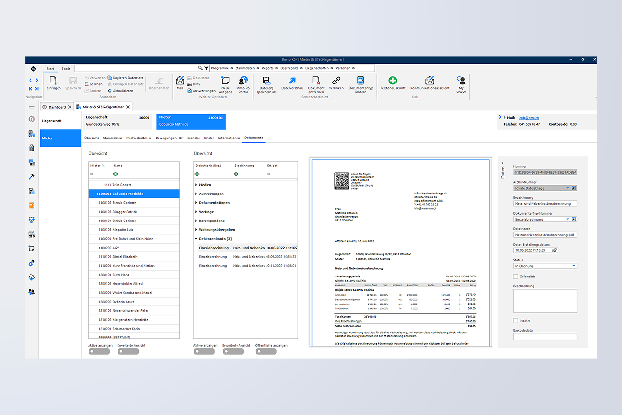 Digitales Mieterdossier in der Immobiliensoftware Rimo R5