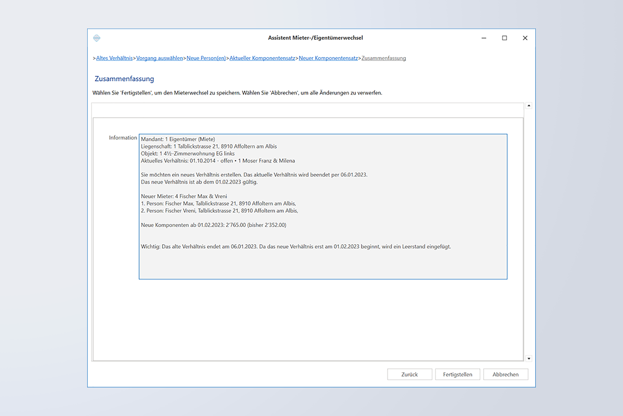 Mieterwechselassistent ImmoTop2 Immobilien Software
