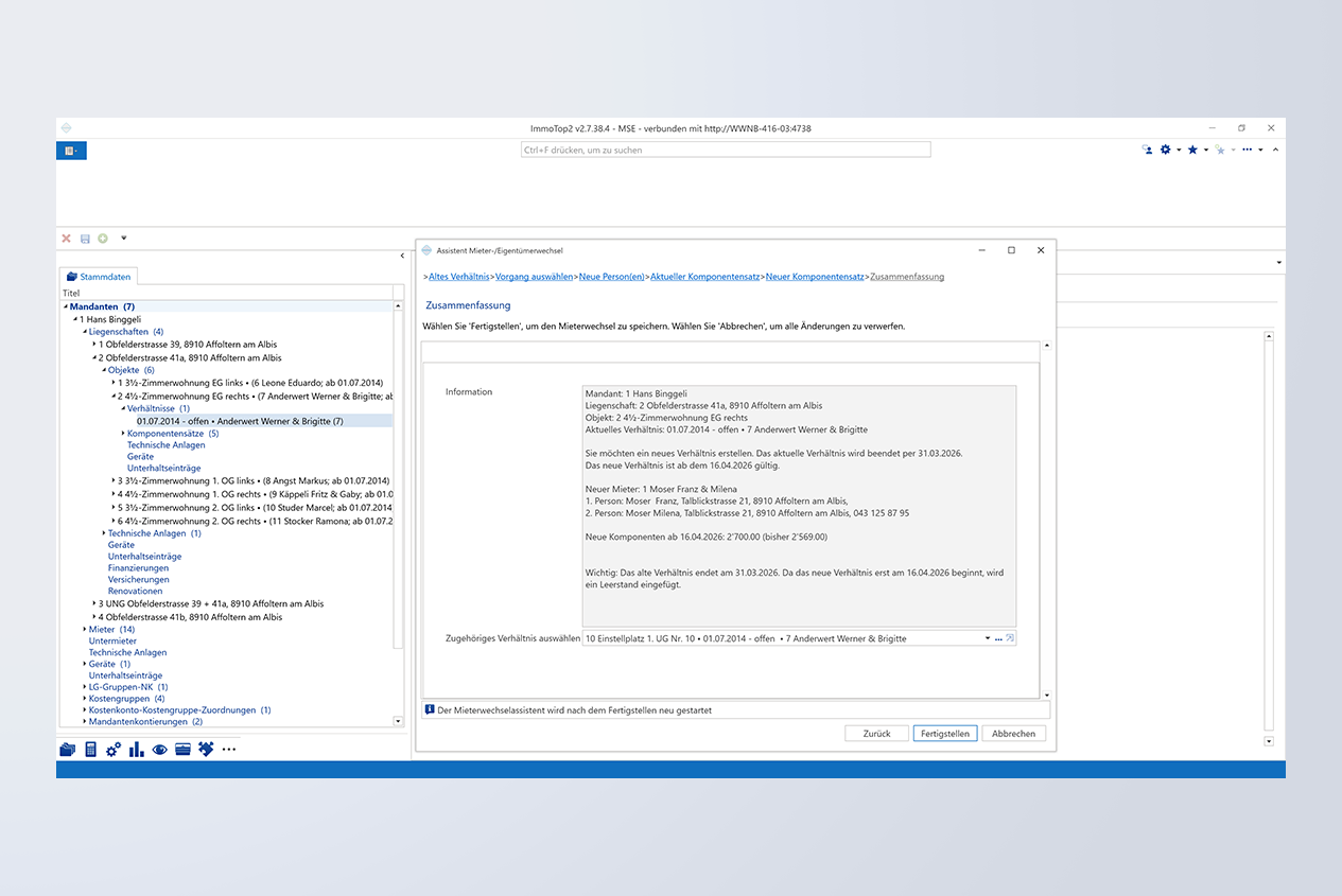 Mieterwechselassistent ImmoTop2 Immobilien Software